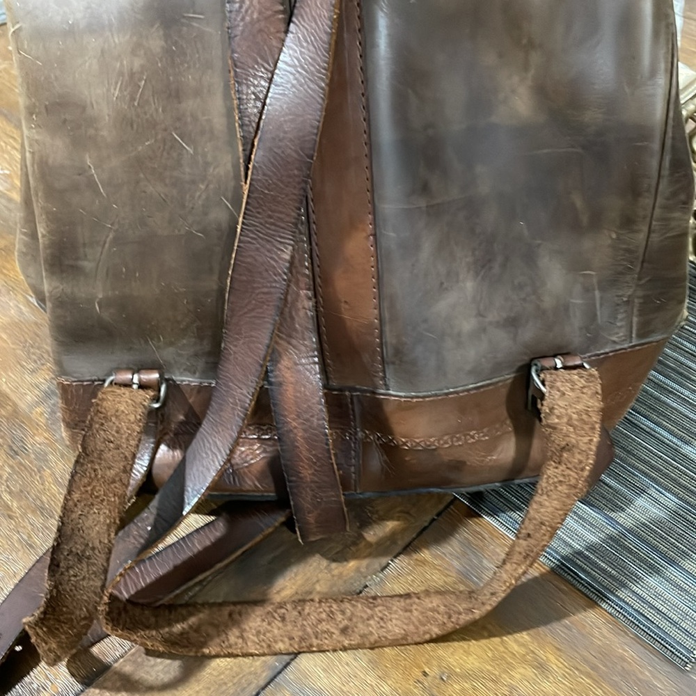 LEATHER HANDMADE QUECHUAN BACKPACK - Picture 7 of 10